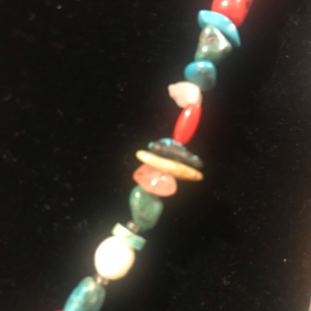 VINTAGE 1980s TURQUOISE NECKLACE WITH HEART DROP. - Picture 3 of 11